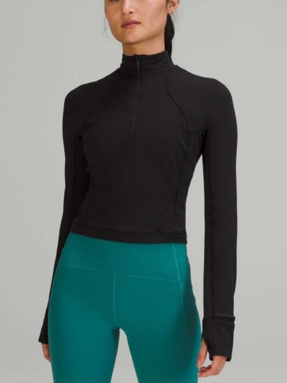 Lululemon Itโs Rulu Run Long Sleeve Cropped Half Zip